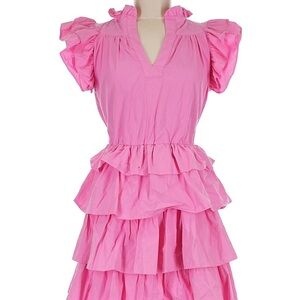 TCEC Pink Ruffle Dress Sz L